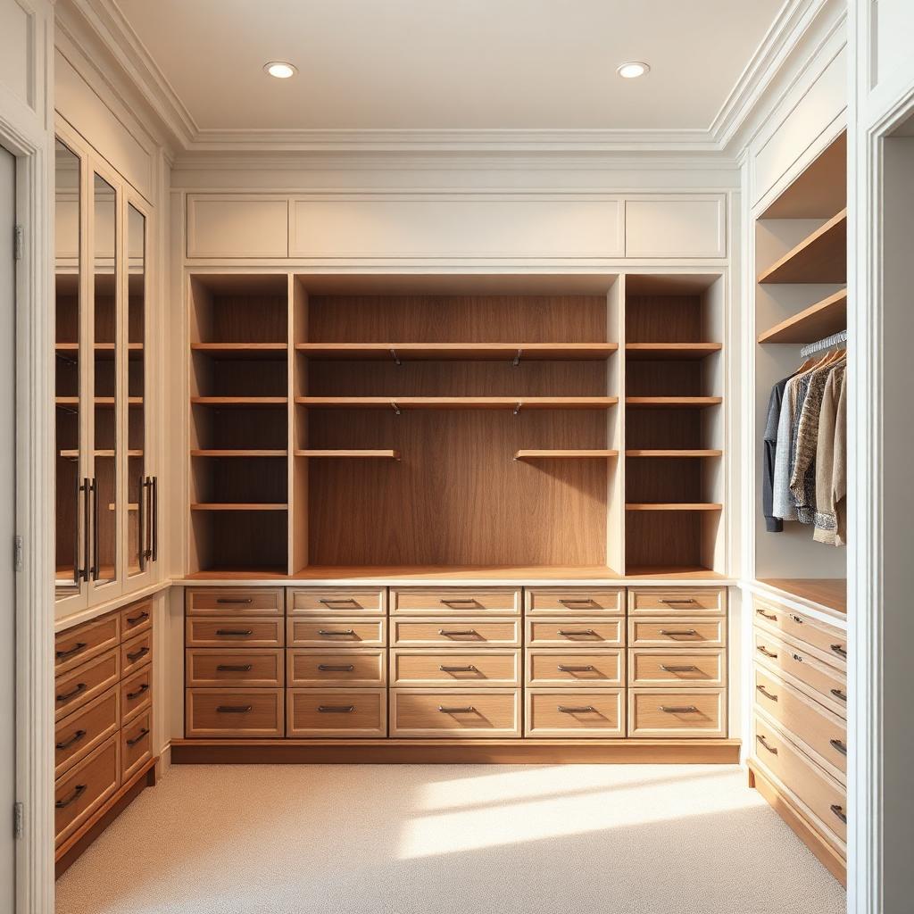 Combination Floor-Mounted Drawers & Shelves, Wall Hanging